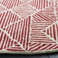 thumbnail image 3 of SAFAVIEH Abstract Brock Geometric Area Rug, Red/Ivory, 6' x 6' Round, 3 of 11