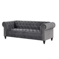 thumbnail image 3 of RN Furnishings Chesterfield  89" Button Tufted Velvet Fabric Sofa-Gray, 3 of 5