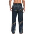 thumbnail image 7 of FREEAMG Men's Pajama Pants with Pockets Sleepwear Lounge Pants Stretch Casual Abstract Luxurious Navy Marble, 7 of 7
