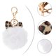 thumbnail image 4 of Llavero de oreja con estampado de leopardo de 1 pieza, bolsa de bola peluda, colgante, llavero de regalo (blanco), 4 of 4