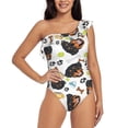 thumbnail image 2 of Yiaed Rottweiler Print Women One Piece Swimsuits Tummy Control One Shoulder Bathing Suits Pattern Ruffle Swimwear-X-Large, 2 of 8