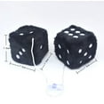 thumbnail image 3 of Trianu 1 Pair 3” Black with White Dots Mirror Fuzzy Plush Dice, Soft Plush Car Decorative Hanging Ornament, Black and White, 3 of 7