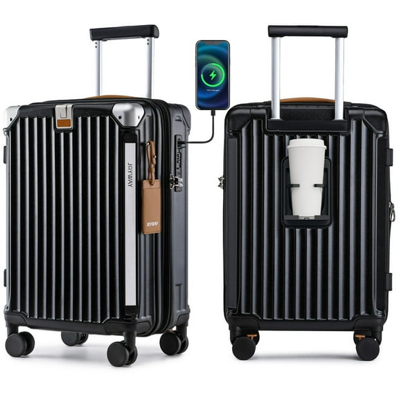 Joyway Carry-on Luggage Expandable Hard 20 inch Carry-on Luggage USB Port Cup Holder TSA Lock Suitcase