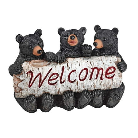 Design Toscano Black Bear Cubs Welcome Statue