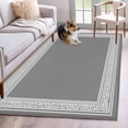 thumbnail image 2 of Grey Geometric Large Area Rugs for Bedroom Living Room, Soft Non Slip Carpet Bedside Rug, Bohemia Tribal Farm Tribal Patterned Rectangular Floor Cover Kitchen Accent Rug 4'x6' for Dining Room/Office, 2 of 9