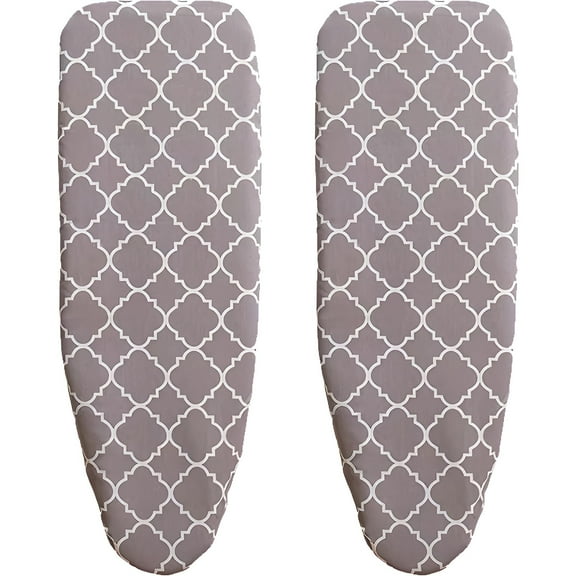 AUQ 2Pcs Ironing Board Cover and Pad,Tablecloth Iron Board Cover with Padding,Heat-Resistant Ironing Board Cover,35*12In