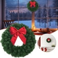 thumbnail image 2 of MOQIN 12 inch Norfolk Pine Wreath with Red Bow,Christmas Wreaths for Front Door,Artificial Real Touch Wreath for Door Wall Windows Mantle Outdoor Christmas Decoration, 2 of 9