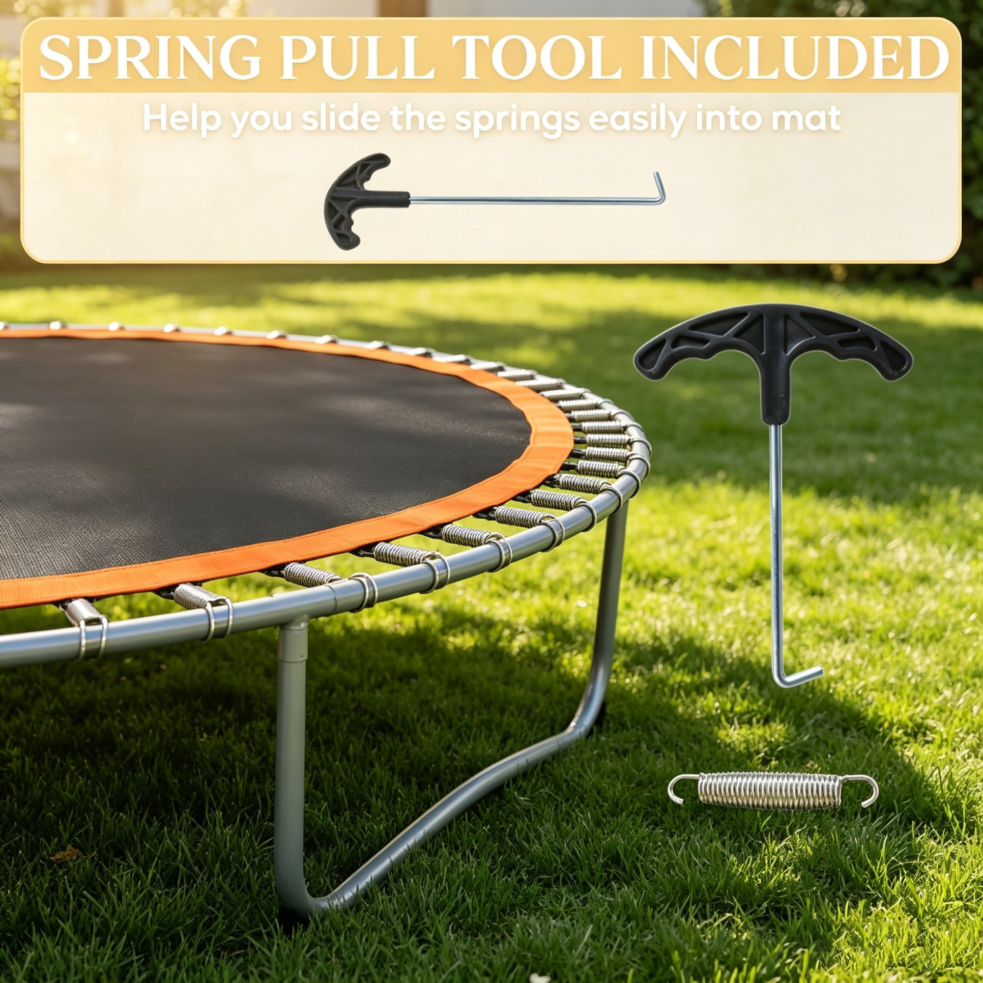 12ft Trampoline Mat Replacement with 72 V-Rings and Springs Tool