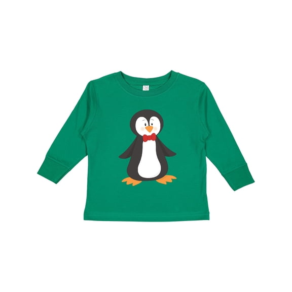 Inktastic Cute Penguin, Little Penguin, Penguin with Bow Tie Boys or Girls Long Sleeve Toddler T-Shirt