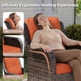 thumbnail image 6 of MeetLeisure 8 Piece Wicker Patio Furniture Set, Outdoor Swivel Rocker Chairs, Patio Sofa 3-Seat, High Back, Deep Seating, Wide Armrest, Thick Cushions for Deck Porch, Orange, 6 of 10