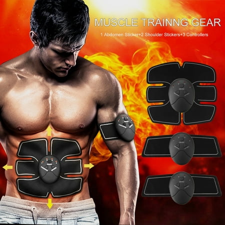 6Pcs/Set Electric Abdominal Muscle Trainer ABS Stimulator Smart Body Building Fitness Home Workout For Abdomen/Arm/Leg