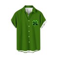 thumbnail image 2 of cllios Mens St.Patrick's Day Shirts 3D Printed Irish Shamrock Hawaiian Button Down Shirt Short Sleeve Bowling Tshirts Summer Holiday Beach Shirt Tops, 2 of 4