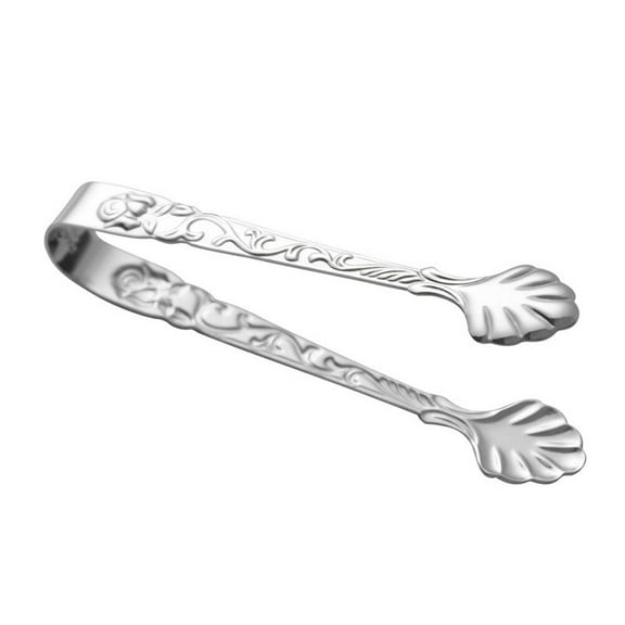 FELTECHELECTR 1Set Sugar Cube Tongs For Tea Rose Embossed In Stainless Steel Ideal For Garden Parties