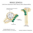 thumbnail image 5 of Rosec Jewels Lab Diamond Engagement Ring Set with Lab Emerald Wedding Band - Authentically Certified, 18K Yellow Gold, US 3.00, 5 of 8