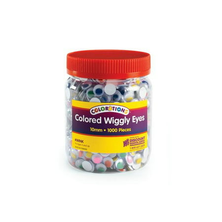 Colorations Wiggly Eyes, Colored - 1,000 Pieces (Item # WINK)