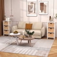 thumbnail image 4 of Costway 4-Tier Nightstand with 3 Seagrass Baskets, Acacia Wood Legs for Living Room Bedroom White & Natural, 4 of 9