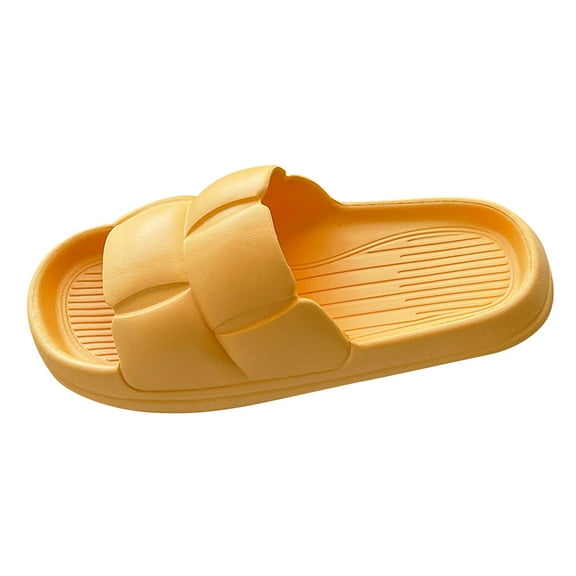 ZTTD Cloud Slides for Women and Men Shower Slippers Bathroom Sandals Extremely Comfy Cushioned Thick Sole Slippers Beach Shoes Yellow