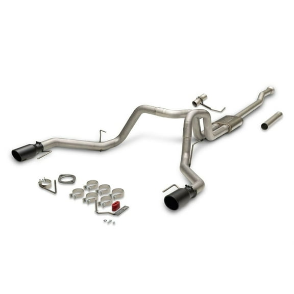21C F150 2.7/3.5/5.0L FLOWFX CATBACK EXHAUST DUAL/REAR 4.5IN TIP 3IN TUBING 409SS