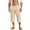 Beige, variant on Mens Casual Pants Linen Capri Harem Pants Loose Fit Baggy Pants Elastic Waist Summer Beach Trousers Lightweight Yoga Vacation Pants Grey S