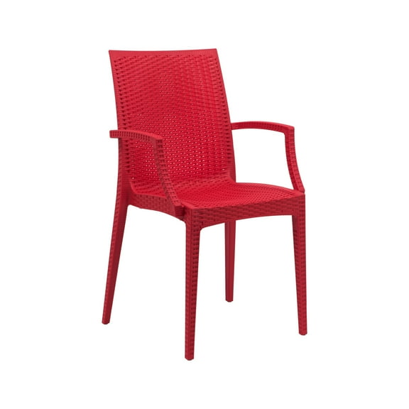 Outdoor Stackable Patio Chair - Modern Weave Design - Indoor Dining Accent Chair - Durable & Stylish Seating