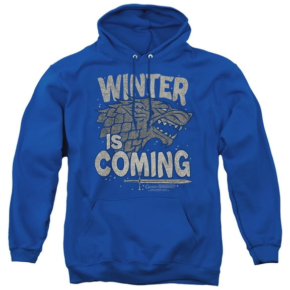 Game of Thrones Winter Is Coming Unisex Adult Pull-Over Hoodie,Royal, Large