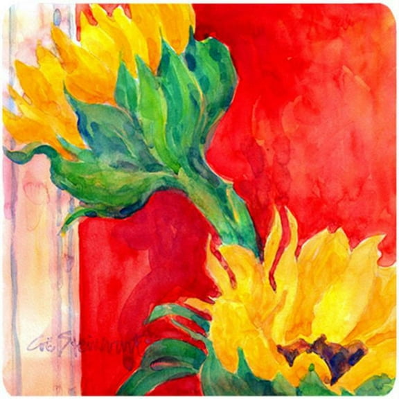 Flower - Sunflower Foam Coasters - Set 4