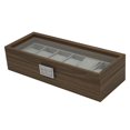 thumbnail image 1 of Caja de exhibición de reloj de 6 ranuras Caja de Organizador de almacenamiento de joyas de hombres, 1 of 9
