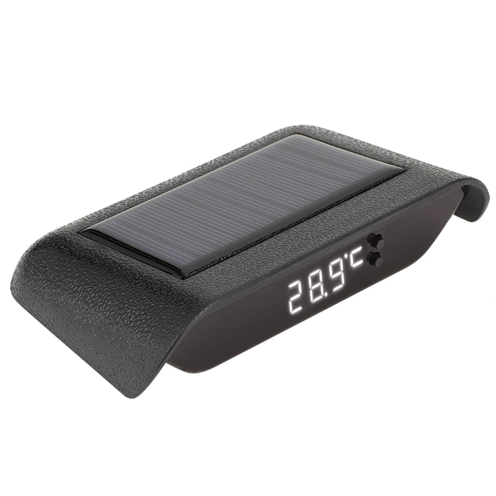 Fugacal LED Car Clock,Solar Power Clock Portable LED Luminous Digital