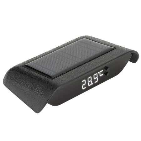 Rupoun Premium Solar Power Car Clock White LED Luminous Digital Display For Vehicle Auto Truck Dashboard Accessory Portable Wireless Clock With Built-In Battery