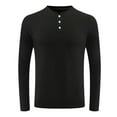 thumbnail image 5 of Xzbqbs Men's Henley Long Sleeve Button Down Shirts Casual Lightweight Pullover Shirt Slim Fit Soft Stretch Basic Tees Fall Tops, 5 of 5
