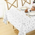 thumbnail image 2 of FRAMICS Christmas Table Cloth 60 x 104 Inch, Waterproof White Silver Snowflake Tablecloth Rectangular, Washable Xmas Table Cover Spillproof Winter Table Cloths Cover for Holiday Christmas Decorations, 2 of 5