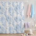 thumbnail image 2 of Shower Curtain Blue Hydrangea Shower Curtains for Bathroom Decor, Waterproof Polyester Shower Curtain Set with Hooks, Small Stall Size 36" x 72" Spring Flower Leaf, 2 of 9