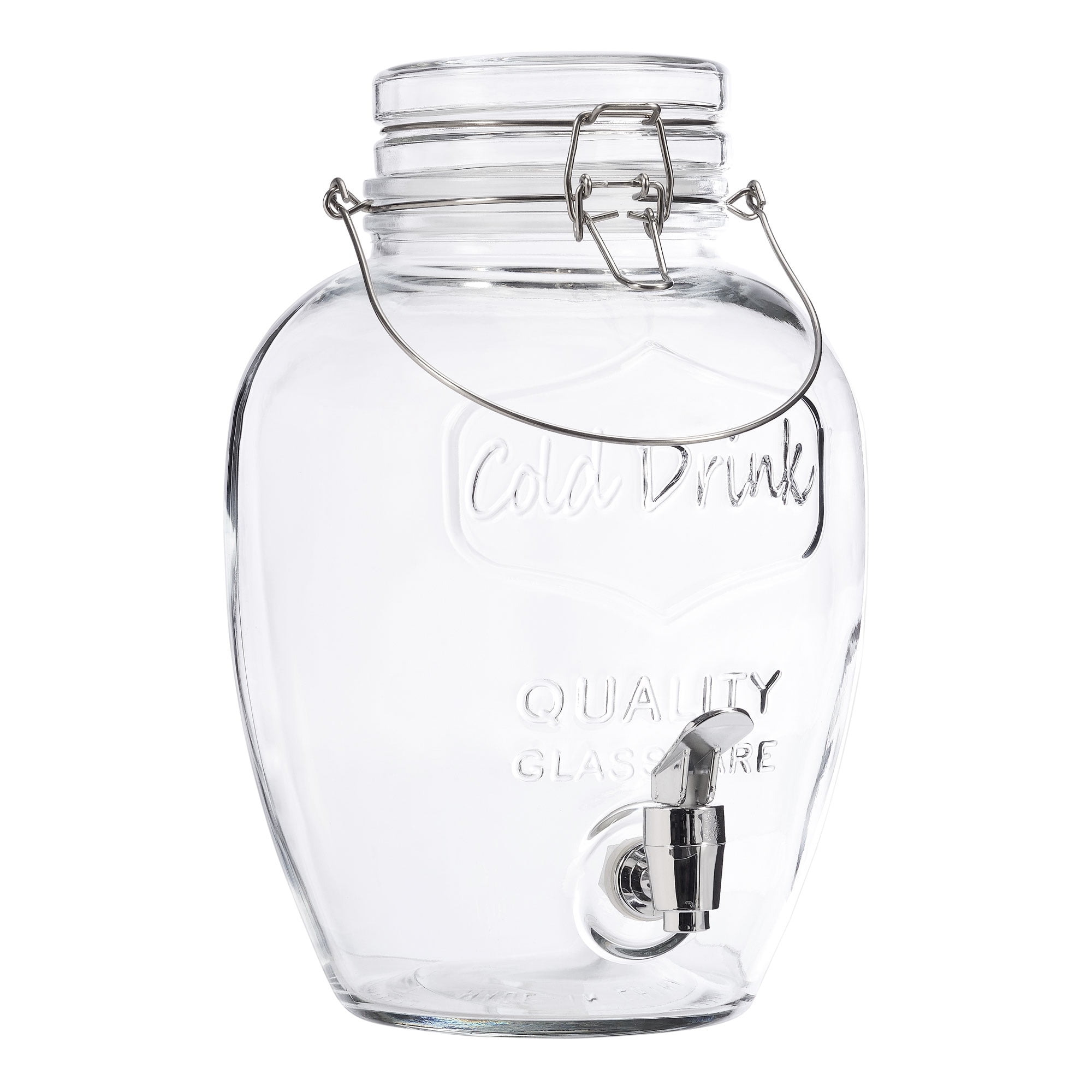 Mainstays Glass Beverage Dispenser, Clear, 1.2 Gallons Walmart