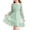 Light Green, variant on Arshiner Girls A-Line Dresses Chiffon Long Sleeve Square Neck Swiss Dot Flowy Casual Party Dress