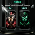 thumbnail image 2 of Casetego for Samsung Galaxy A17 5G Case,Glow in The Dark Three Layer Heavy Duty Shockproof Protection Hard Plastic Bumper+Soft Silicone Protective Case,Black Red Butterfly, 2 of 7