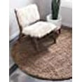 thumbnail image 3 of Unique Loom 3136694 8 ft. 2 in. x 8 ft. 2 in. Solid Shag Round Rug, Cocoa, 3 of 5