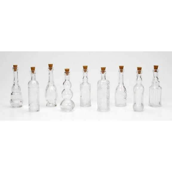 Darice Clear Glass Decorative Bottles, 10 Count