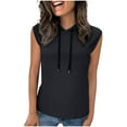 thumbnail image 2 of Pincandy Women's Workout Hooded Tank Tops Casual Loose Fit Running Gym Sleeveless Hoodie Tee Shirts 2025 Summer Fashion, 2 of 7