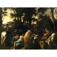 thumbnail image 3 of Salvator Rosa 24x19 Black Modern Framed Museum Art Print Titled - The Sermon of Saint John the Baptist, 3 of 5