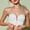 White, variant on Strapless Bras for Women Push Up Lace Bustier Corset Front Button Bandeau Non Slip Soft Bra White S