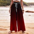 thumbnail image 2 of hotojiny Womens Wide Leg Pants High Waisted Casual Palazzo Pants Gradient Loose Beach Trousers with Drawstring, 2 of 5