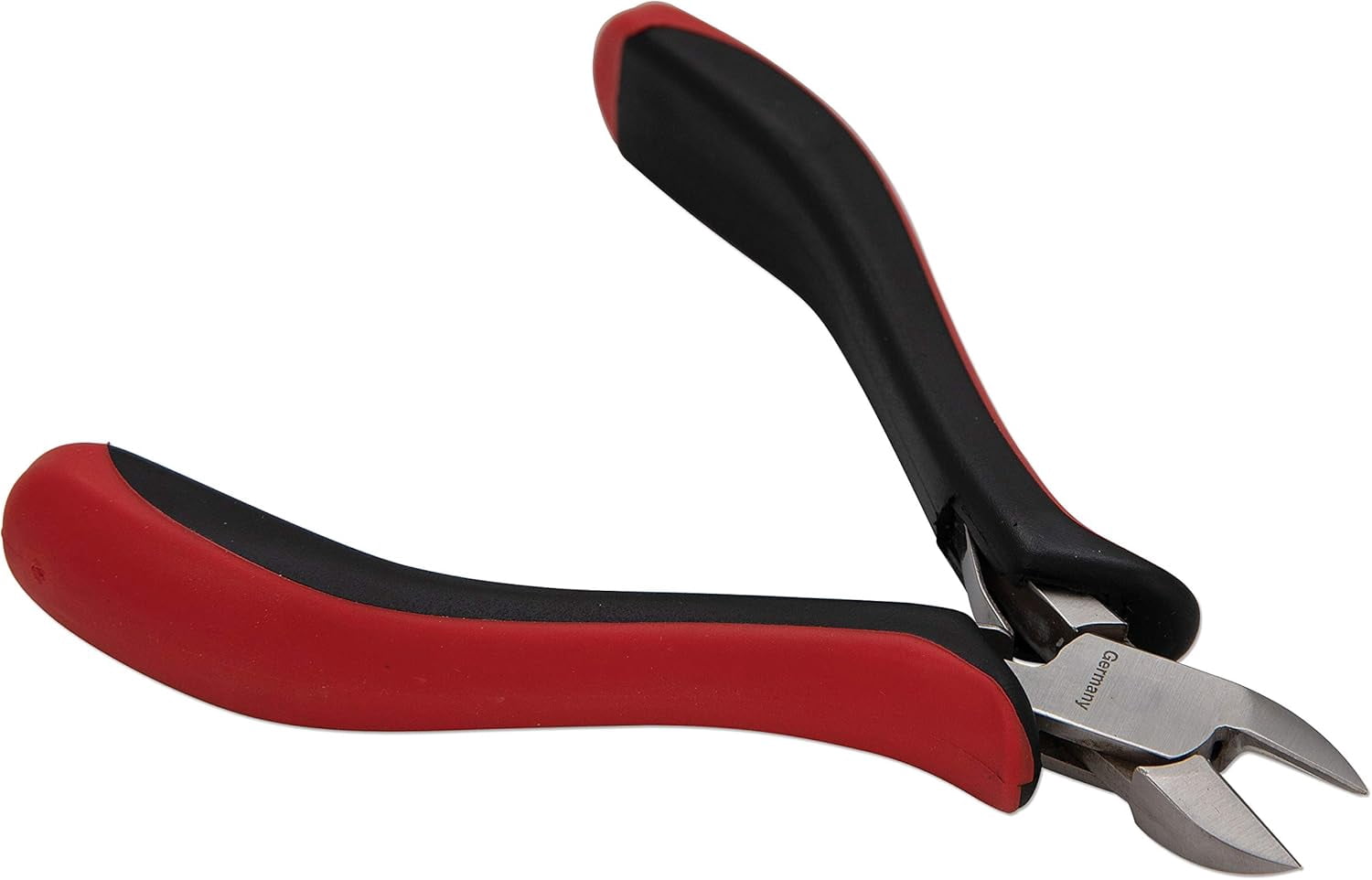 The Beadsmith Platinum Series German Semi-Flush Side Cutter, 4.75 inches (120mm) with Polished Steel Head, red and Black Ergonomic Comfort Grip Handle and Double-Leaf Spring, Tool for Jewelry Making