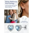 thumbnail image 6 of Suplight Women 925 Sterling Silver Earrings Heart Birthstone Earrings Jewelry Gift for Women, 6 of 9