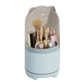 thumbnail image 2 of Contenedor de almacenamiento para brochas de maquillaje, rotación de 360 grados, antipolvo, tapa transparente, gran capacidad, color azul, 2 of 12