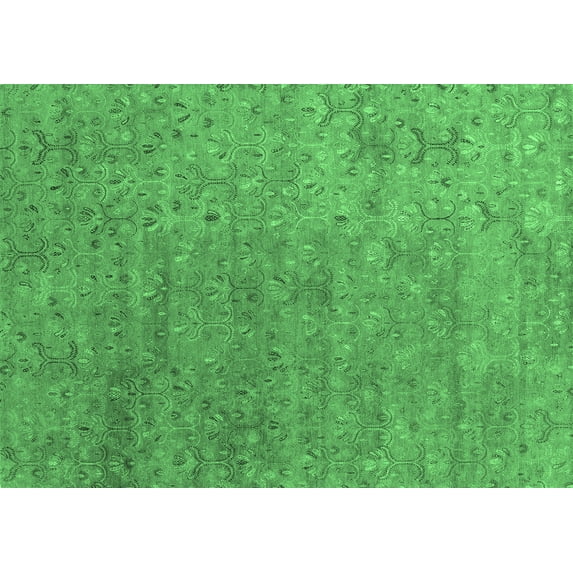 Ahgly Company Indoor Rectangle Abstract Emerald Green Contemporary Area Rugs, 4' x 6'