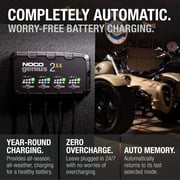 NOCO GENIUS2X4: 4-Bank 8A (2A/Bank) 6V/12V Smart Battery Charger, Maintainer and Desulfator