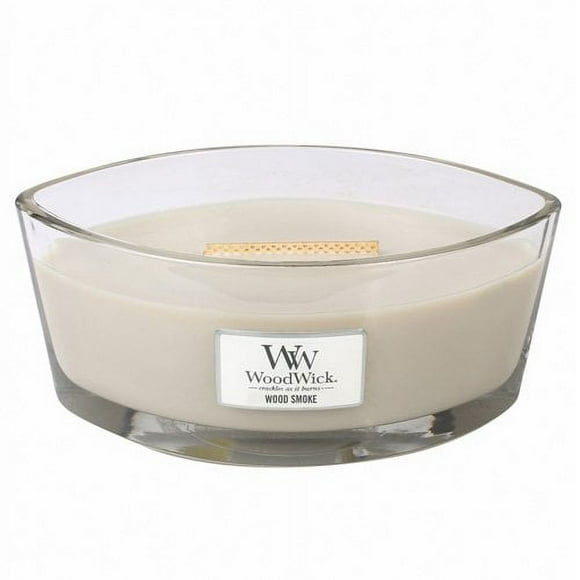 WoodWick Wood Smoke HearthWick Flame Large Scented Candle,Taupe