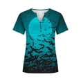 thumbnail image 4 of Women Short Sleeve Thin section Loose Fitting Fashion Durable Christmas gift Leisure Fashion Drawstring Printed Loose Sexy Lining Khaki Trendy Short Sleeve Size XL, 4 of 5