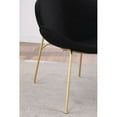 thumbnail image 4 of Velvet Dining Chairs Set of 2, Modern Upholstered Accent Chair with Gold Metal Legs & Curved Backrest and Seat Cushion, Leisure Chair Makeup Chair for Living Room Bedroom, Black, 4 of 4