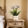 thumbnail image 4 of Flores artificiales con jarrón de cerámica para decoración del hogar, arreglo floral artificial para salón, escritorio, entrada, sin mantenimiento, 4 of 5